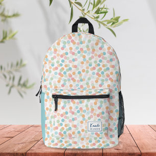 Mochila Impresa Monograma redondo de burbujas de jabón con acuarel