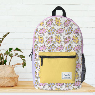 Mochila Impresa Monograma Retro de Verano Popsicle Groovy Lindo