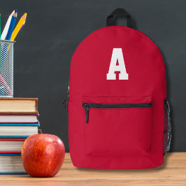 Mochila Impresa Monograma rojo simple