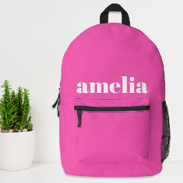Mochila Impresa Monograma rosa caliente