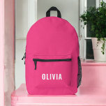 Mochila Impresa Monograma rosa caliente de vuelta a la escuela<br><div class="desc">Comience el año escolar con estilo con nuestra mochila impresa de nuestro Monograma Rosado Back to School! Esta atractiva mochila cuenta con un vibrante diseño rosado caliente, personalizado con su monograma para un aspecto único y moderno. Perfecto para llevar libros, provisiones y artículos de primera necesidad, ofrece moda y funcionalidad....</div>