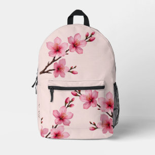 Mochila Impresa Monograma Rosa Flor de Cerezo