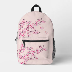 Mochila Impresa Monograma Rosa Flor de Cerezo
