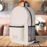 Mochila Impresa Monograma Rubor Pink | Femeninas Minimalistas mode<br><div class="desc">Un diseño de monograma personalizado sencillo y elegante, con una tipografía de escritura manuscrita minimalista moderna, emparejada con una tipografía de bloques en negro sobre un elegante fondo rosa pastel. El nombre del monograma se puede personalizar fácilmente para hacer un diseño tan único como usted! El regalo o accesorio perfectamente...</div>