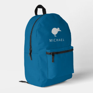 Mochila Impresa Monograma simple de silhouette para pájaro Kiwi pe