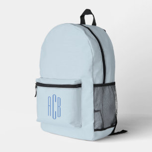 Mochila Impresa Monograma simple de tres letras azul