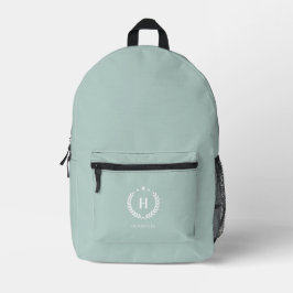 Mochila Impresa Monograma Stylish Moderno Minimalista Huevo de Pat