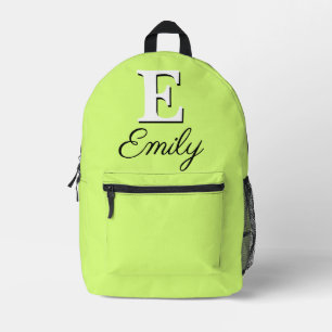 Mochila Impresa Monograma verde amarillo Mindaro elegante moderno