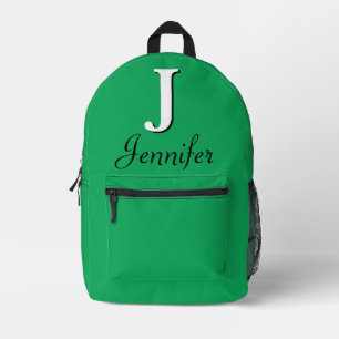 Mochila Impresa Monograma verde moderno y elegante