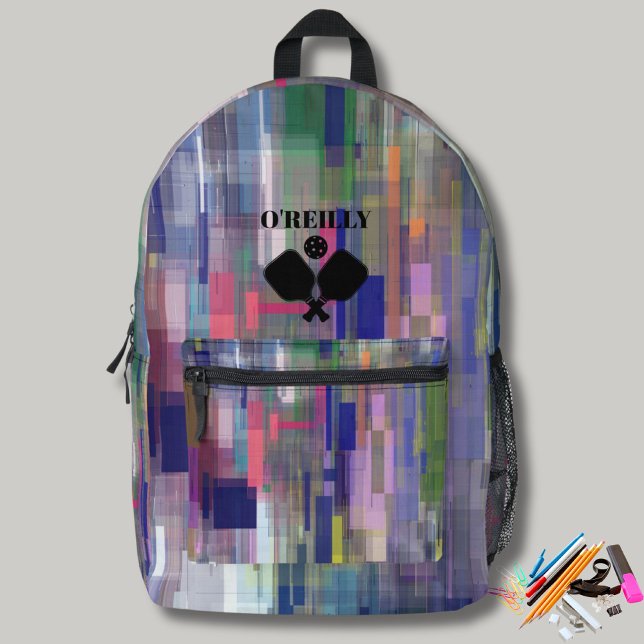 Mochila Impresa Monograma violeta de arte moderno (Subido por el creador)