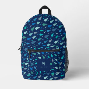 Mochila Impresa Monograma y nombre del personalizado de las gotas