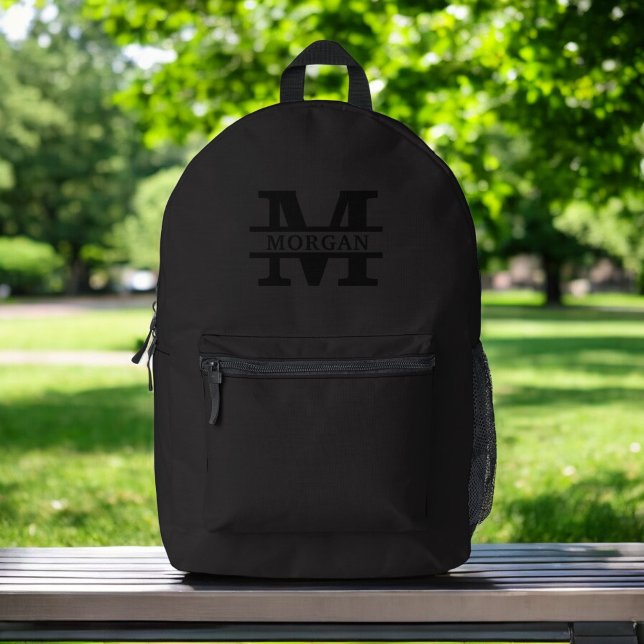 Mochila Impresa Monograma y nombre elegantes personalizados (Subido por el creador)