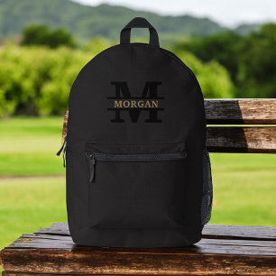 Mochila Impresa Monograma y nombre elegantes personalizados