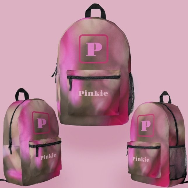 Mochila Impresa Monogramación de Moda de camuflaje rosa y taúpe (Subido por el creador)