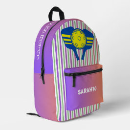 Mochila Impresa Monogramado lindo y divertido gredito y rayas