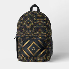 Mochila Impresa Monogramado negro moderno