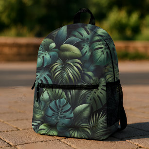 Mochila Impresa Monstera Tropical Botánico Verde Jungla 