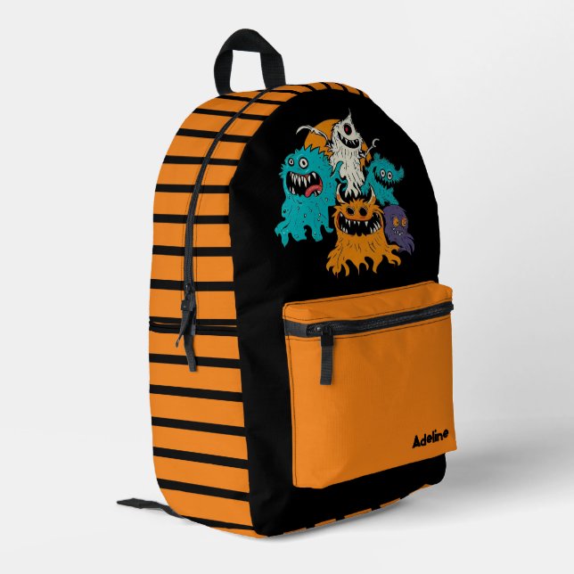 Mochila Impresa Monstruo de Halloween curo/capricho (Esquina izquierda trasera)