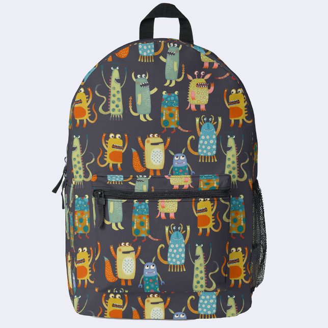 Mochila Impresa Monstruos divertidos (Fun monster pattern backpack)