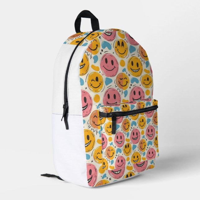 Mochila Impresa Mood Parade: Colorful Smiley Backpack (Esquina izquierda trasera)