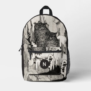 Mochila Impresa Moody Vintage Ows Black and Ivory Monograma