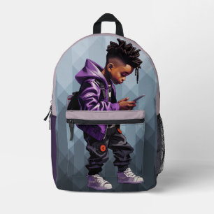 Mochila Impresa Morado Niño Escolar Personalizado