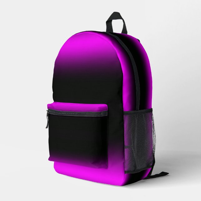 Mochila Impresa Morado pálido y ormbre negro luminoso (Esquina derecha trasera )