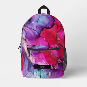 Mochila Impresa Morado, rosa y azul mareado