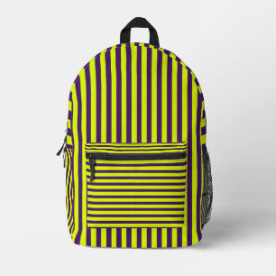 Mochila Impresa Morado y Amarillo Neón Frío a Rayas