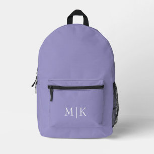 Mochila Impresa Morado y Blanco Monograma Moderno