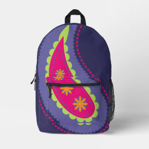 Mochila Impresa Morado y rosa paisley