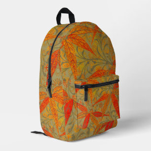 Mochila Impresa Morris & Co. Patrón de Bambú Godwin Naranja y Salv
