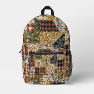 Mochila Impresa Mosaico textil en estilo vintage.