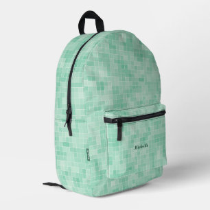 Mochila Impresa Mosaicos modernos y elegantes mosaicos Pastel Verd