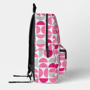 Mochila Impresa Mosaicos rosados de mediados del siglo