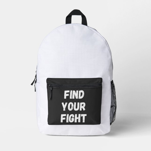 Mochila Impresa Motivational Find Your Fight Quote Art (Anverso)