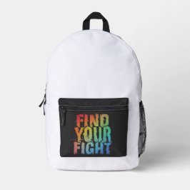 Mochila Impresa Motivational Find Your Fight Quote Art