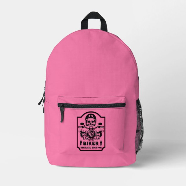 Mochila Impresa Motociclista Grandma (Anverso)