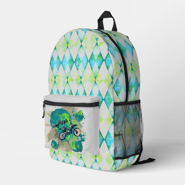 Mochila Impresa Motocross Carreras Extreme Sports (Esquina derecha trasera )