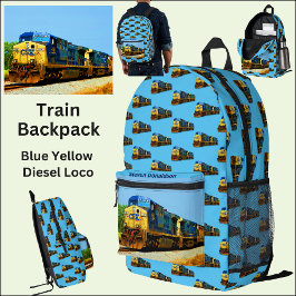 Mochila Impresa Motor de locomotora de trenes diesel - Añadir nomb