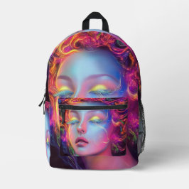 Mochila Impresa Mujer extranjera con pelo cósmico