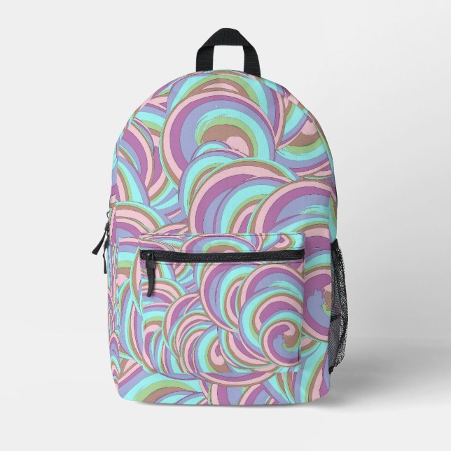 Mochila Impresa Multicolor Swirls Pattern (Anverso)