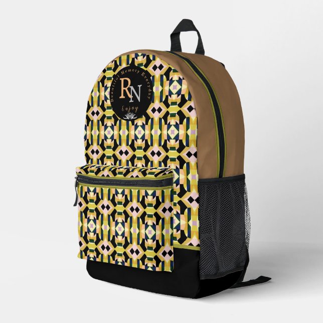 Mochila Impresa Multicolores geométricos (Esquina derecha trasera )