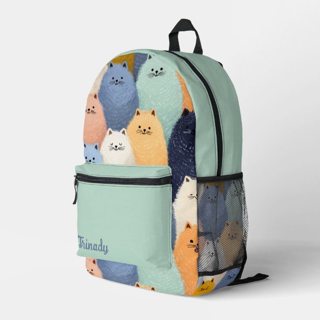 Mochila Impresa Mundo de Bigotes (Esquina derecha trasera )