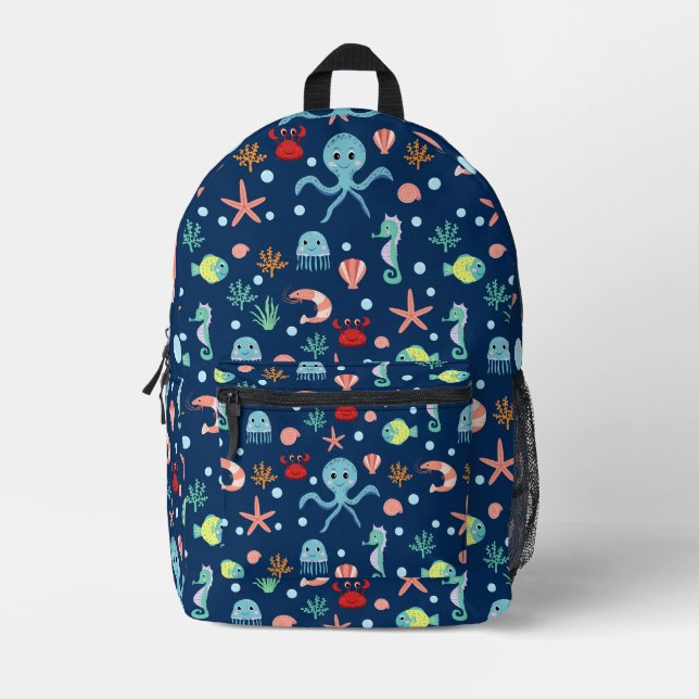 Mochila Impresa Mundo Marino (Anverso)