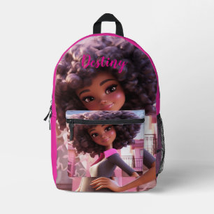 Mochila Impresa Muñeca negra personalizada