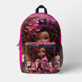 Mochila Impresa Muñeca negra personalizada