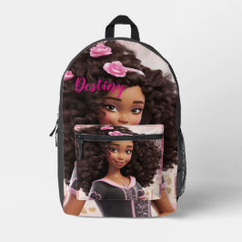 Mochila Impresa Muñeca negra personalizada