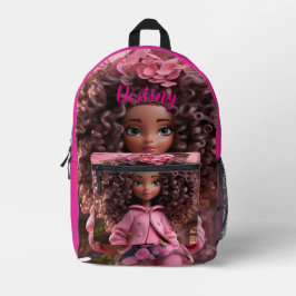 Mochila Impresa Muñeca negra personalizada