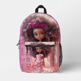 Mochila Impresa Muñeca negra personalizada